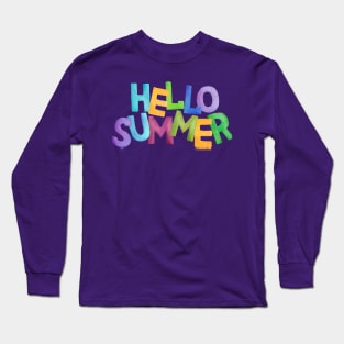 Watercolor quote HELLO SUMMER Long Sleeve T-Shirt